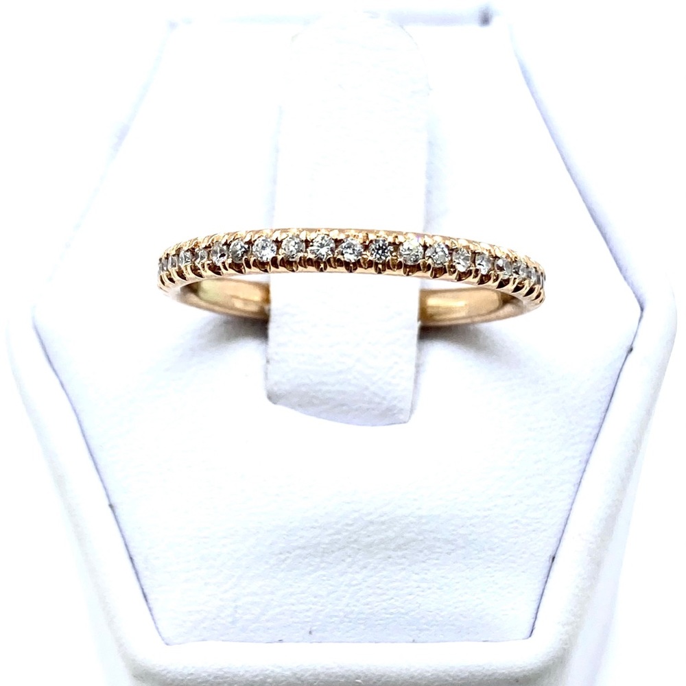 14k rose gold and diamond eternity band